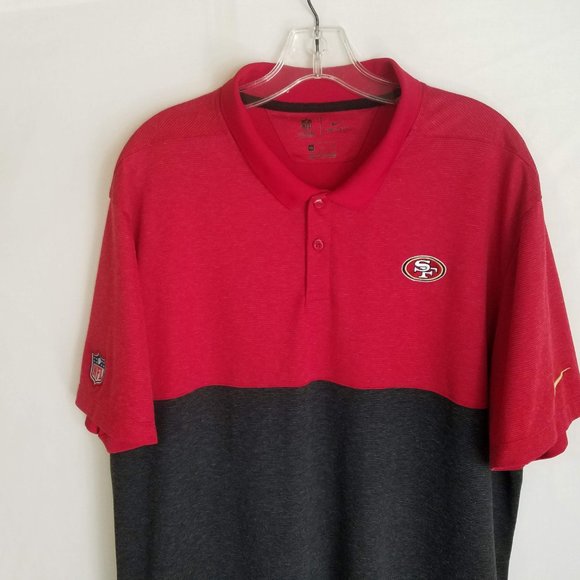 San Francisco 49ers Nike ONFIELD Dri Fit Polo Shirt Mens Size 2XL - Picture 2 of 8